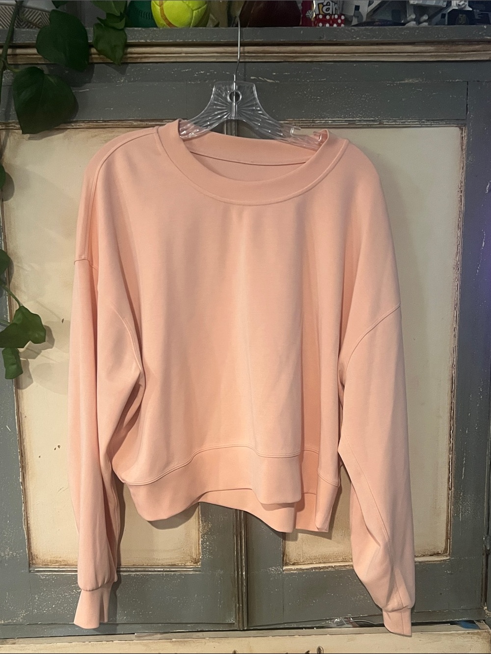 Lululemon Perfectly Oversized Cropped Crew Soft Blush Pink